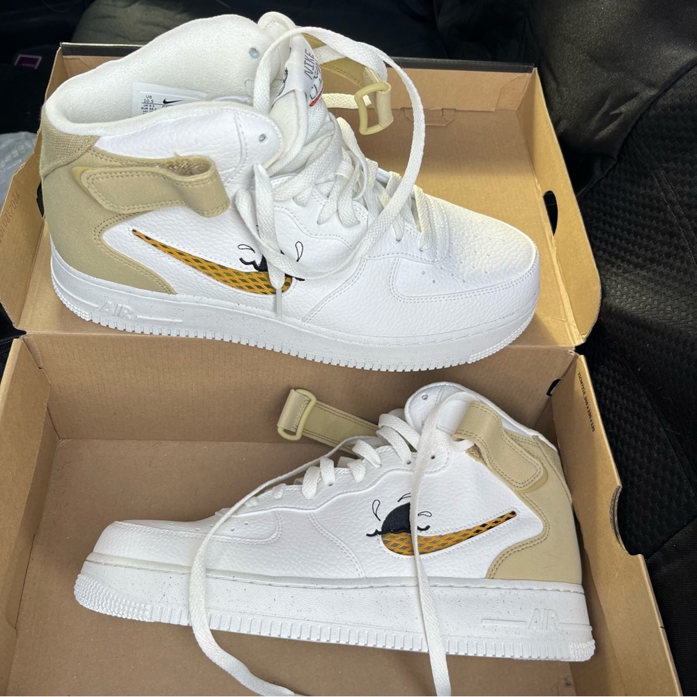 Nike Air Force 1 Mid '07 LV8 Next Nature Sun Club -White Shark's Fin' DM0119-100 - Picture 2 of 11